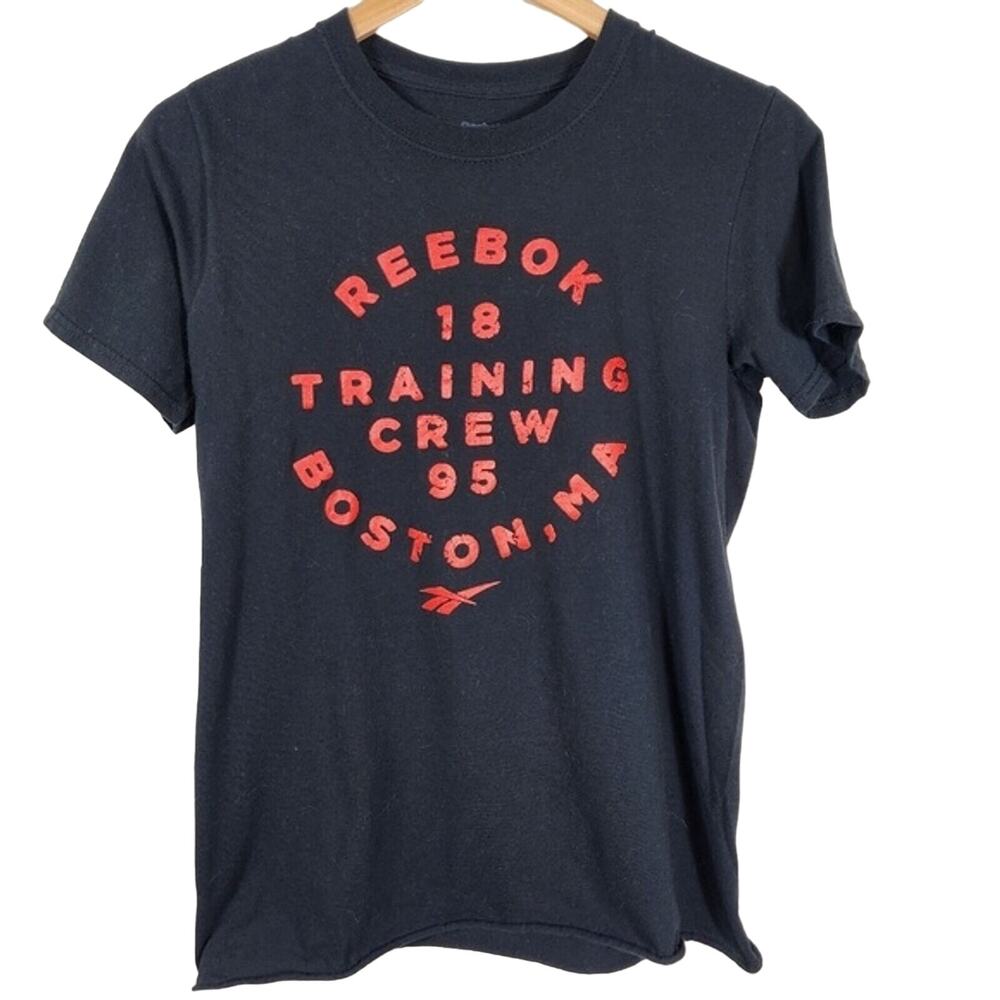 Black Reebok Boston Mass Short Sleeve T-shirt Size Small